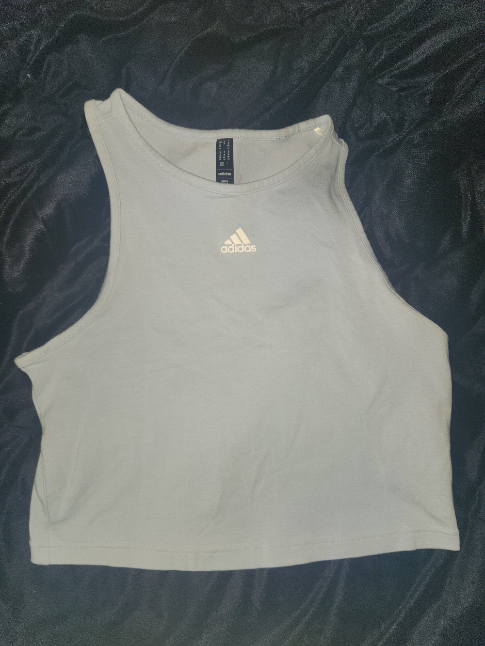 adidas Light Gray Cropped Athletic Tank